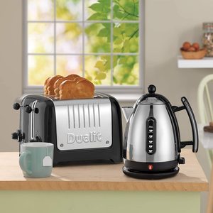 Dualit Lite Kettle with a matching toaster.