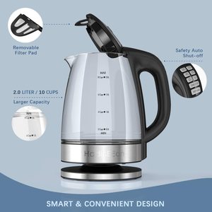 HadinEEon Variable Temperature Electric Kettle's design features.