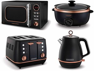 Morphy Richards Evoke Kettle with matching toaster, slow cooker and microwave.