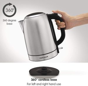 Morphy Richards Stainless Steel Kettle's push button lid.