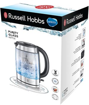 Russell Hobbs 20760-10 Brita Purity Glass Kettle boxed and ready for delivery.