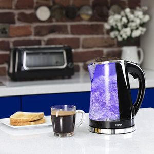 Tower Colour Changing Kettle in a kitchen.