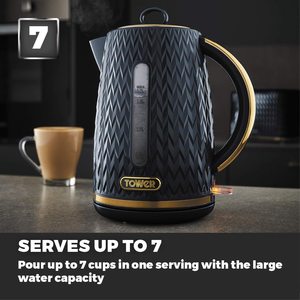 Tower Empire Kettle next to a hot drink.