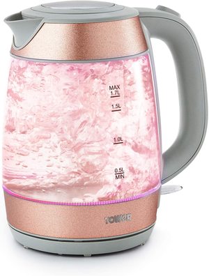 Tower Glass Kettle in pink.