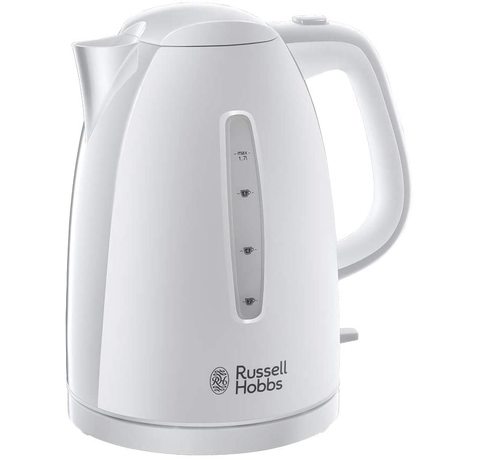 Side view of the Russell Hobbs 21270 Textures Plastic Kettle.