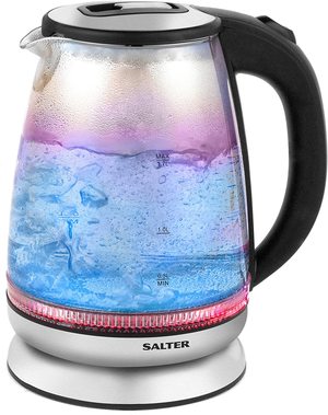 Salter Iridescent Glass Kettle when boiling.